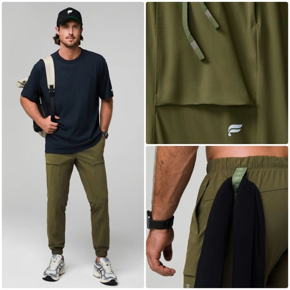 Fabletics The One Jogger Pants Mens M Tall Utility Green Athletic Gym Casual